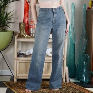 Vintage 70s denim high rise flare bells jeans